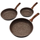 SET 3 POELES 28 / 24 / 20 CM COULEURS MIX NOIR / MARRON