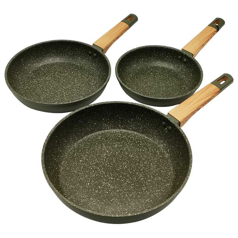 SET 3 POELES 28 / 24 / 20 CM COULEUR VERT