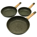 SET 3 POELES 28 / 24 / 20 CM COULEUR VERT