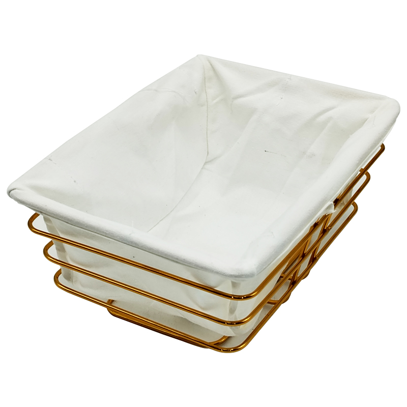 PANIER A PAIN METAL COULEUR OR 24.5X17X11 CM