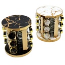 SET 12 POT EPICE VERRE AVEC SUPPORT 23X19 CM COULEURS MIX NOIR / BLANC