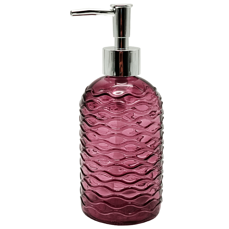 Distributeur savon en verre 350 ML couleur rouge