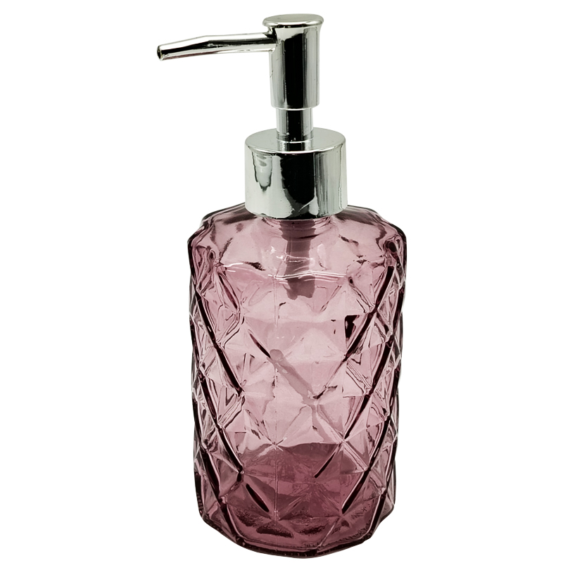 Distributeur savon en verre 350 ML couleur rouge