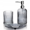 Set salle de bain 3 pièces en verre couleur gris