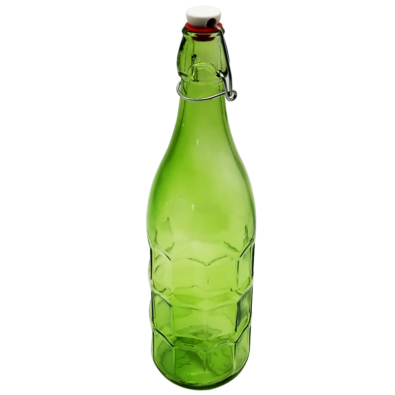 Bouteille en verre 1 litre mix bleu / rouge / vert / jaune