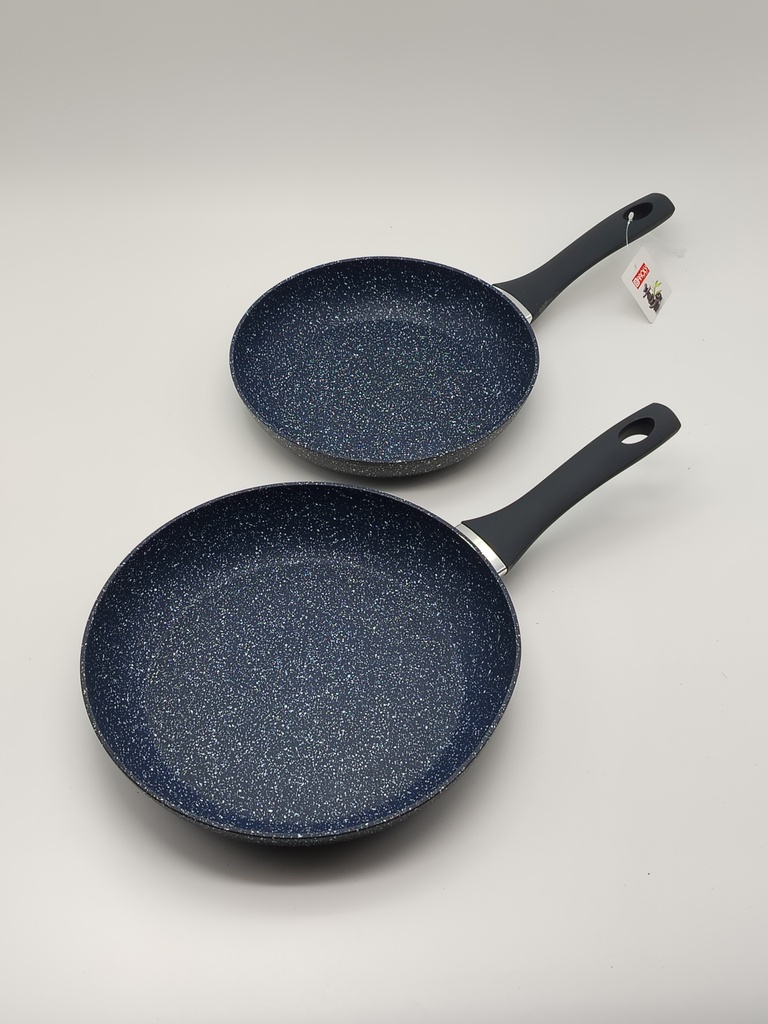 Set  2 poeles 28 x 24 cm Granit couleur gris