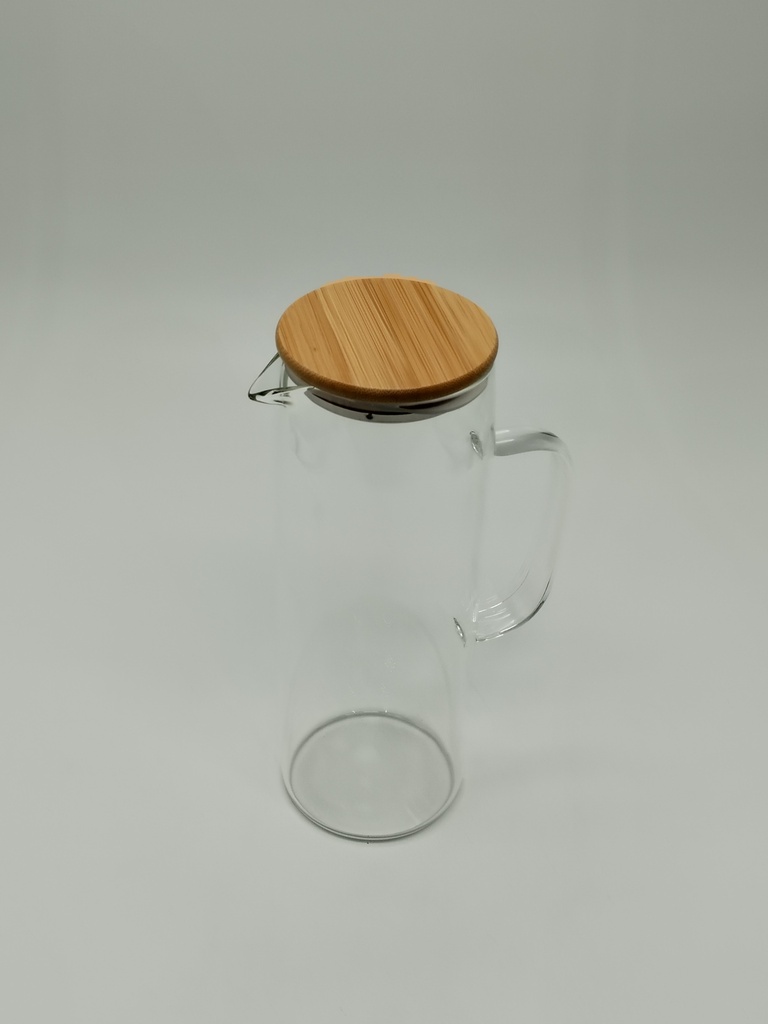 Carafe en verre borosilicate couvercle Bamboo 25x8,5 cm