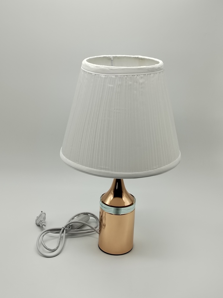 Lampe de chevet déco électtrique 2 allumages 42 cm couleur mix or - noir - blanc