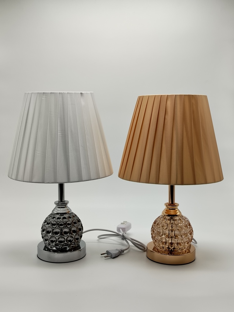 Lampe de chevet déco électtrique 2 allumages 40 cm couleur mix argent - or
