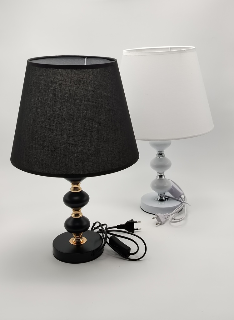 Lampe de chevet déco électtrique 44 cm couleur mix Noir - Blanc