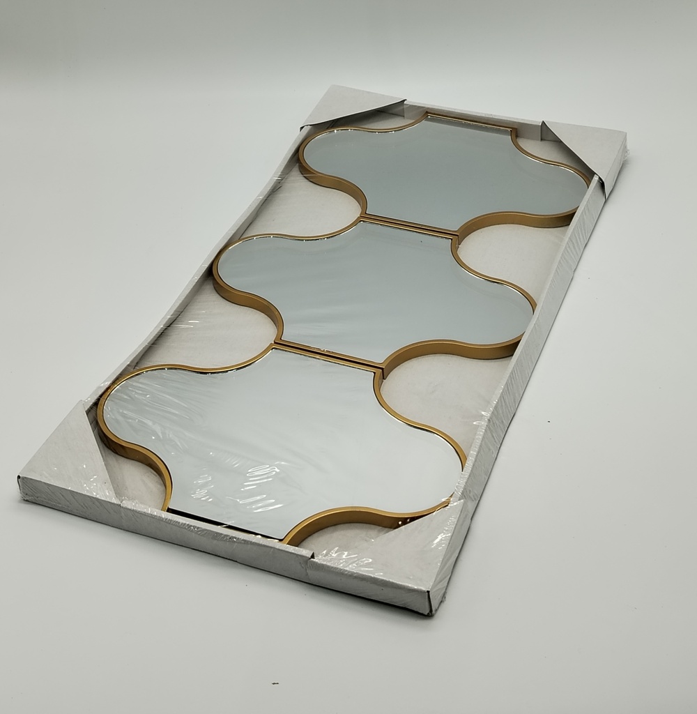 Mirroir déco 3 pièces 28x18 cm 