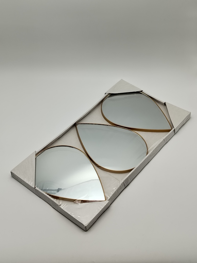 Mirroir déco 3 pièces 27x18,5 cm 