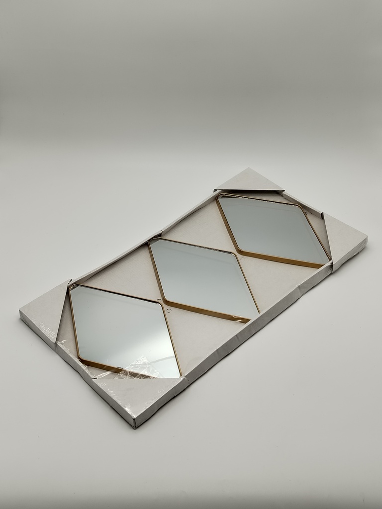 Mirroir déco 3 pièces 27x16,5 cm 