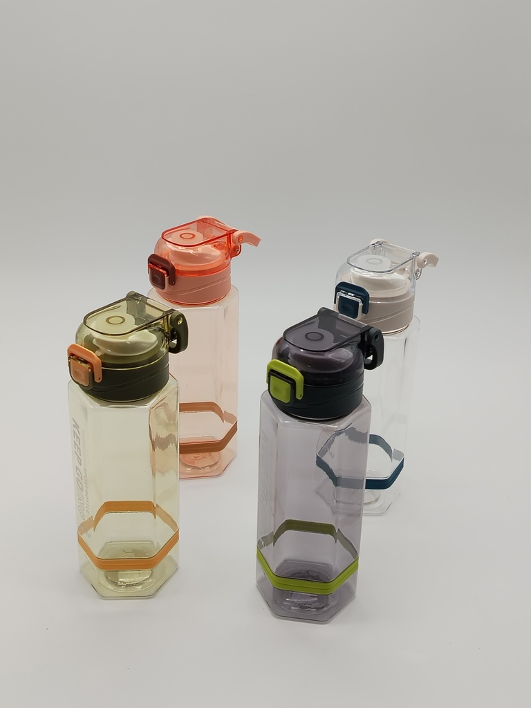 Bouteille plastique 750 ML couleurs gris - blanc - vert mix 