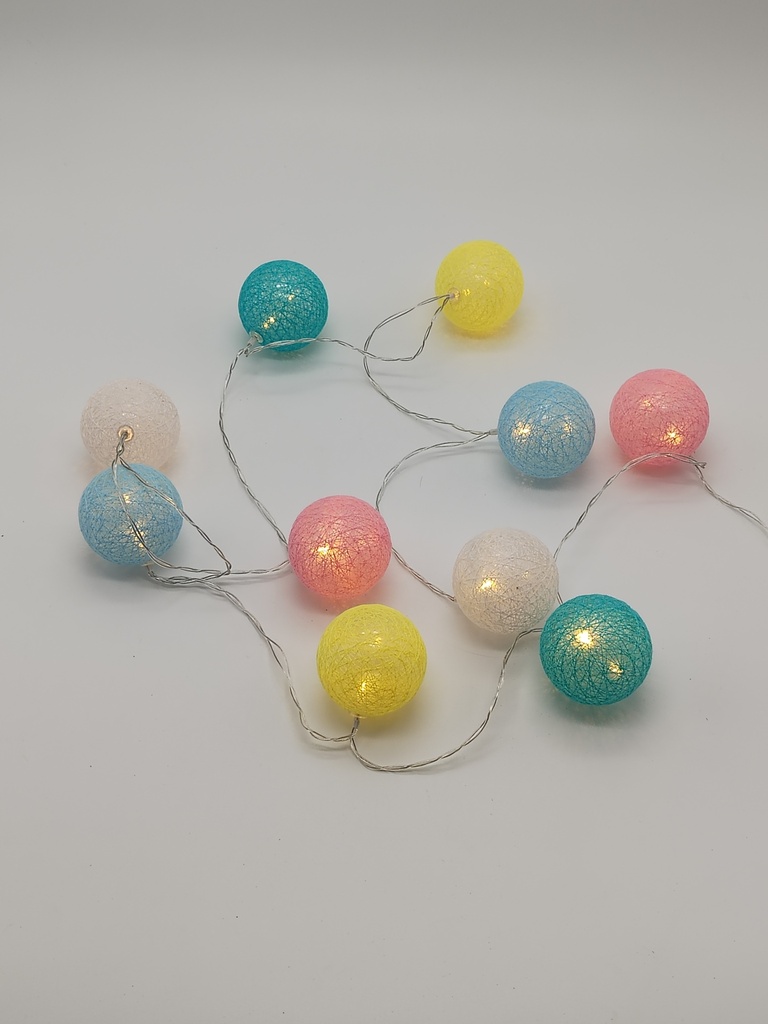 Led déco à piles 31,5 x 11,5 cm couleur mix blanc - or - rose - bleu 