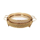 SET 2 PLATEAUX DECO METAL ROND 30 &amp; 35 CM MODELE OR