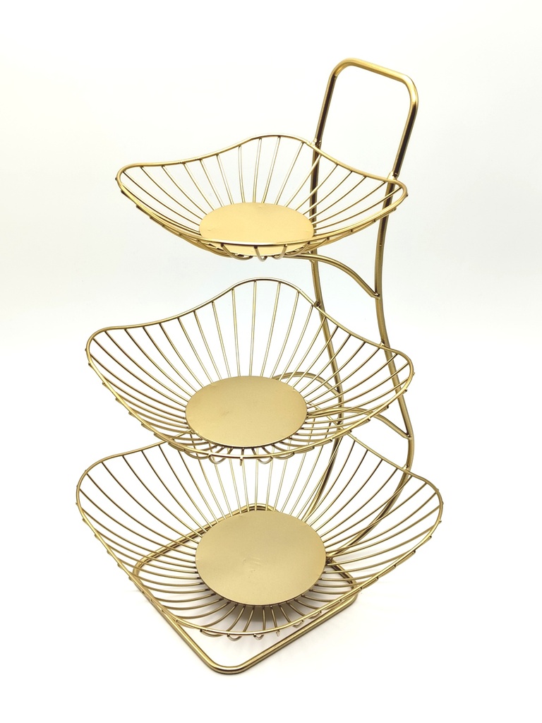 PRESENTOIR METAL 3 NIVEAUX 17 / 21 / 26 CM MODELE OR 