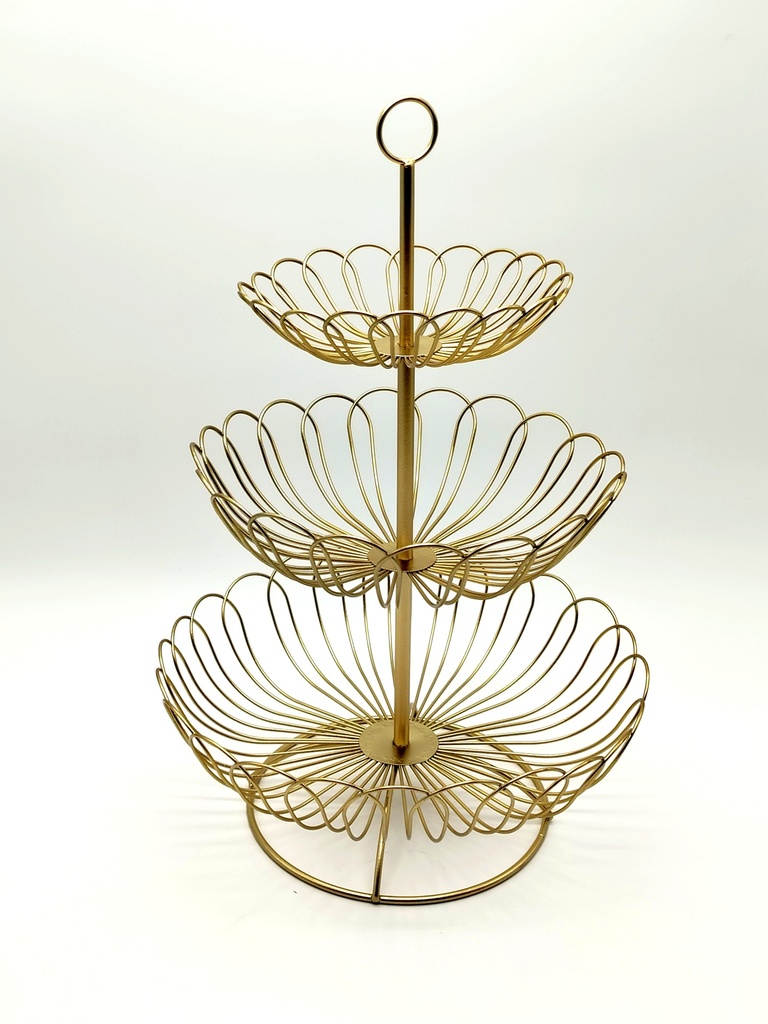 PRESENTOIR METAL 3 NIVEAUX 50 * 15/25/30 CM MODELE OR