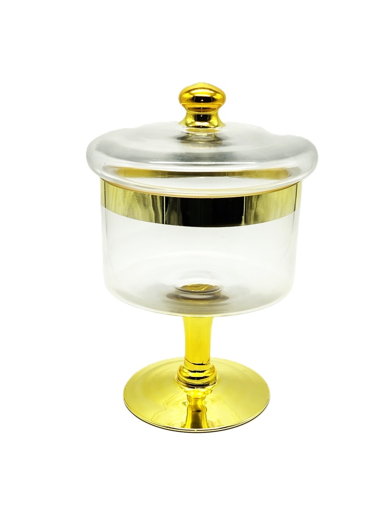 BONBONNIERE DECORATIVE EN VERRE 28X16 CM MODELE OR