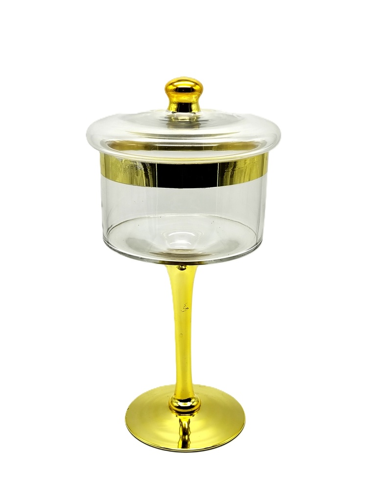 BONBONNIERE DECORATIVE EN VERRE 41X16 CM MODELE OR
