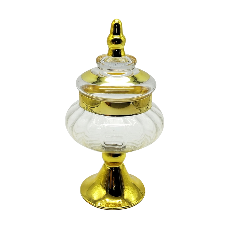 BONBONNIERE DECORATIVE EN VERRE 30X11 CM MODELE OR