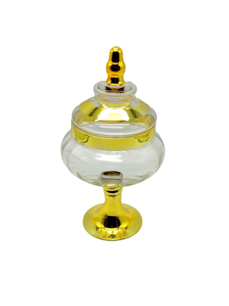 BONBONNIERE DECORATIVE EN VERRE 35X13 CM MODELE OR