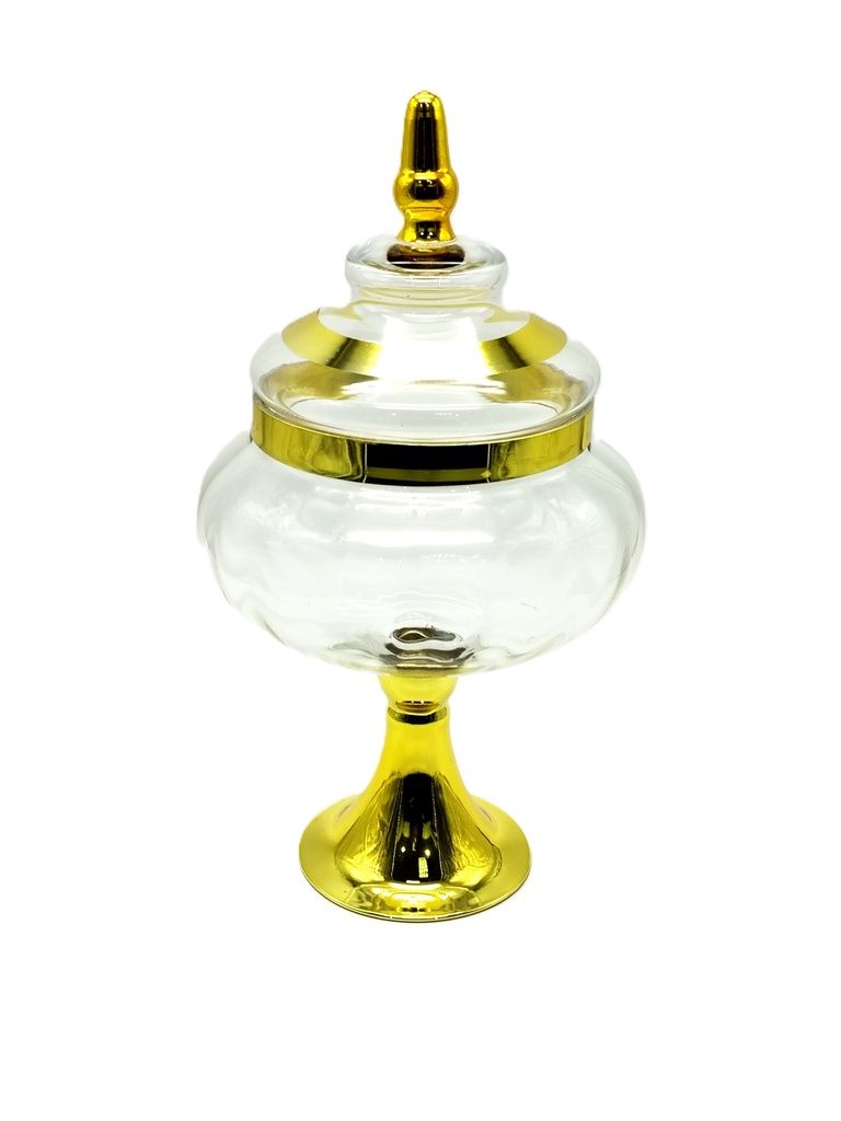 BONBONNIERE DECORATIVE EN VERRE 41X15 CM MODELE OR