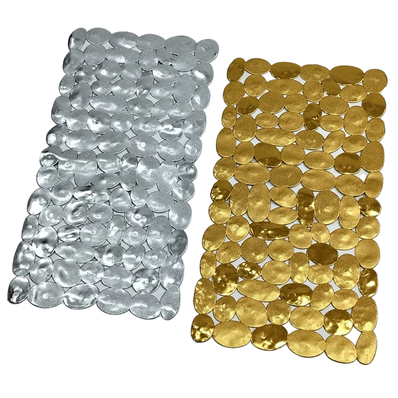 TAPIS DE DOUCHE 69X35 CM COULEURS MIX OR / ARGENT