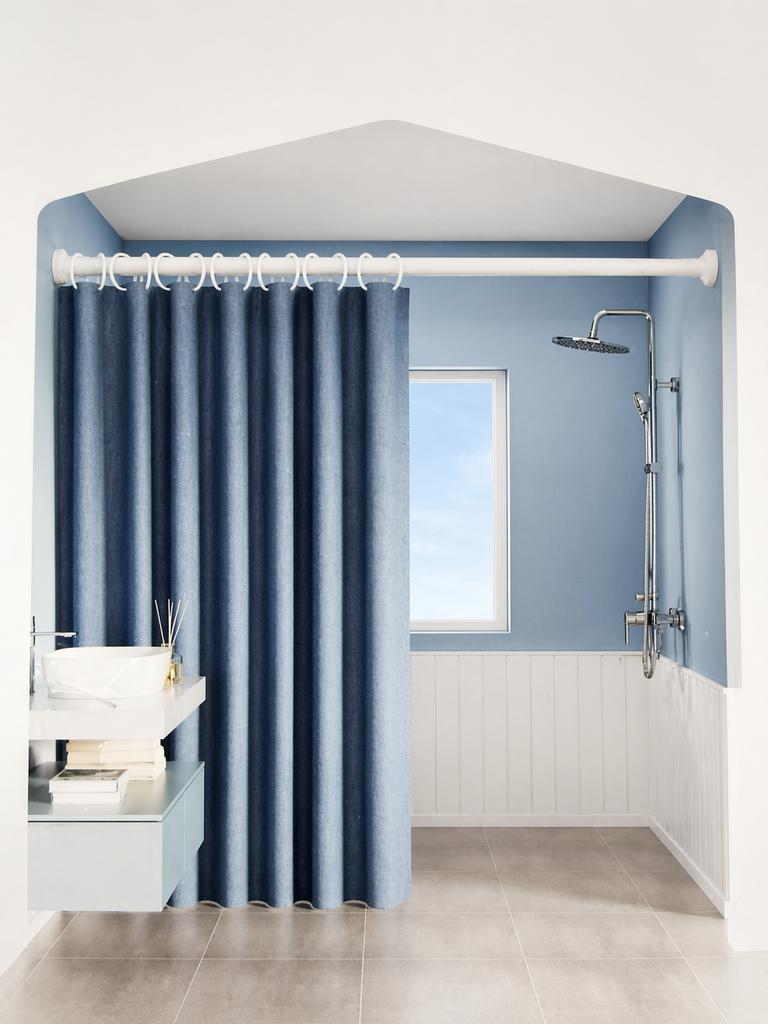 TRINGLE POUR RIDEAUX DE DOUCHE METAL 140-260 CM EXTENSIBLE COULEUR BLANC