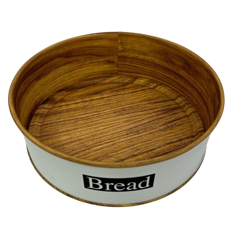 BOITE A PAIN RONDE EN METAL 20X6.5 CM COULEUR BLANC
