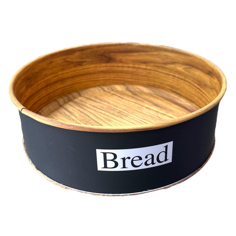 BOITE A PAIN RONDE EN METAL 20X6.5 CM COULEUR NOIR