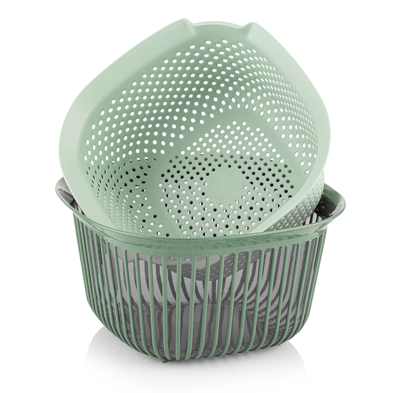 PASSOIRE AVEC BOL 4 LITRES MIX GRIS / BEIGE / VERT