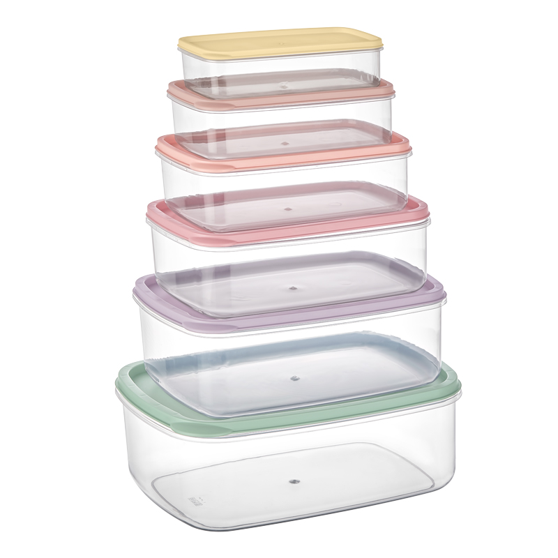 SET 6 BOITES ALIMENTAIRES 0.3 / 0.5 / 0.8 / 1.2 / 1.9 / 2.9 LITRES COULEURS MIX