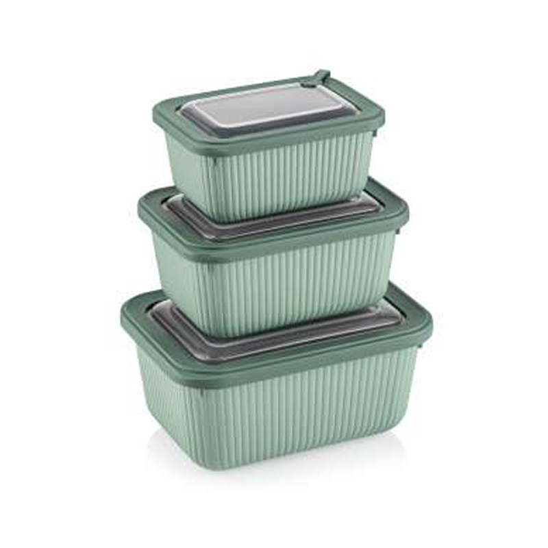 SET 3 BOITES MICRO ONDE MIX BLEU / GRIS / VERT / BEIGE