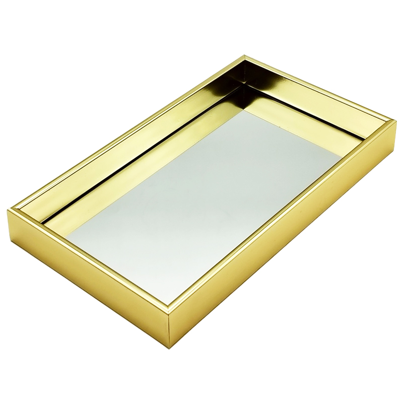 Plateau déco mirroir 34,5 x 19,5 cm modèle or