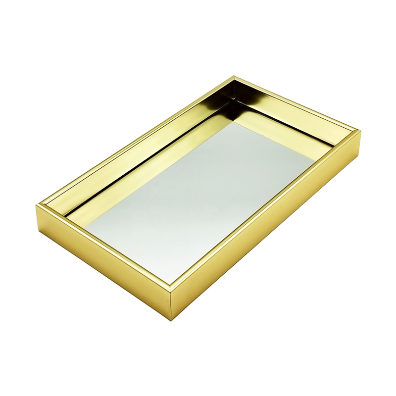 Plateau déco mirroir 29,5 x 16,5 cm modèle or