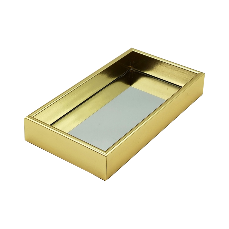 Plateau déco mirroir 25,5 x 13,5 cm modèle or