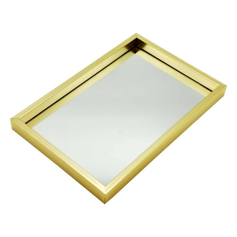 Plateau déco mirroir 30 x 20 cm modèle or