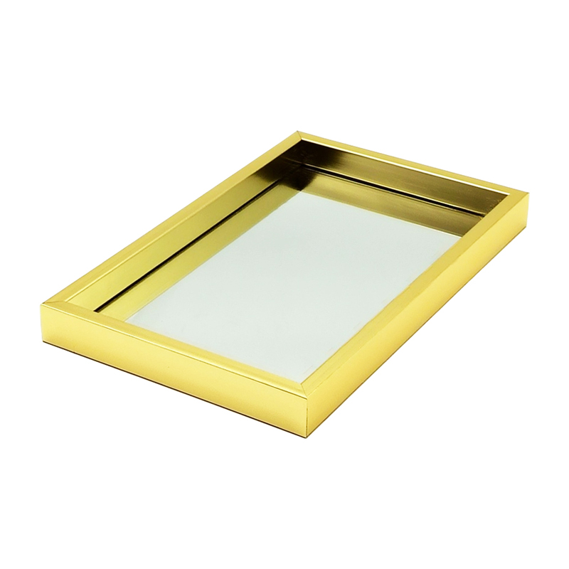 Plateau déco mirroir 23 x 14 cm modèle or