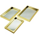 Set 3 plateaux déco mirroir 30x20 / 27x17 / 23x14 cm