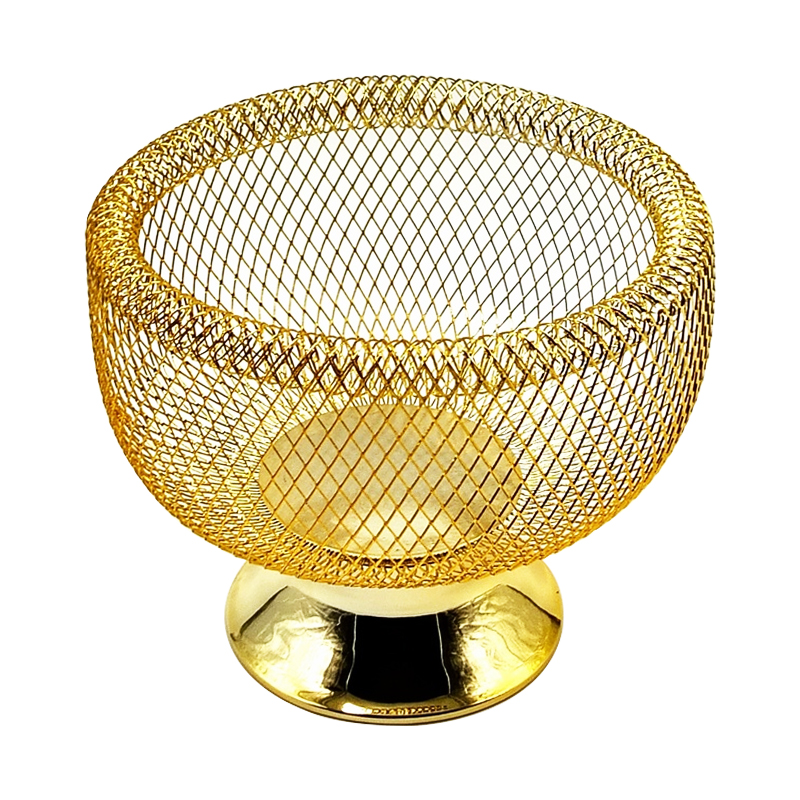 Panier à fruit métal modèle or 20x18 cm 