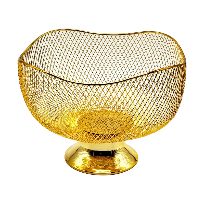Panier à fruit métal modèle or 25x20 cm 