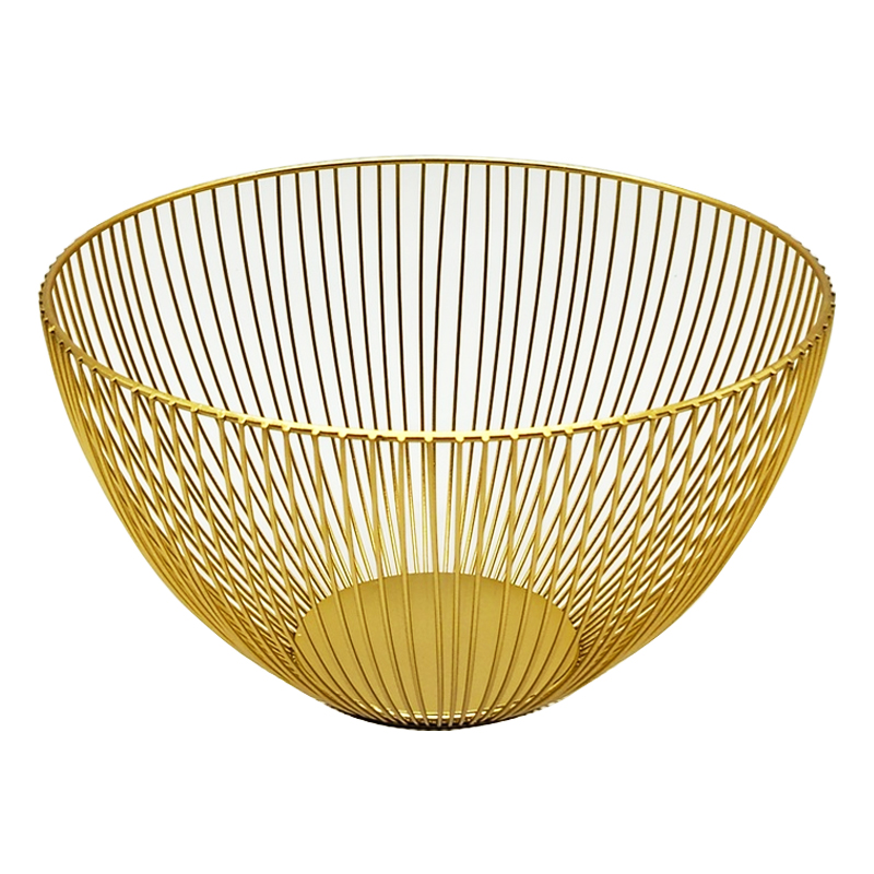 Panier à fruit métal modèle or 25x15 cm 