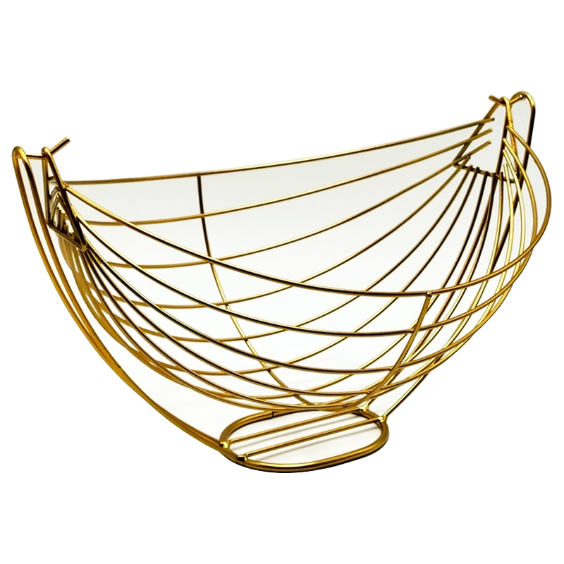 Panier à fruit métal modèle or 36x28x21 cm 