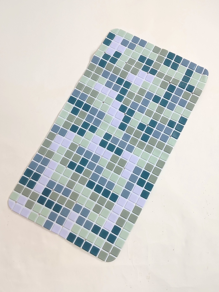 Tapis de bain 66x34 cm Mix couleur vert / noir / marron / blanc