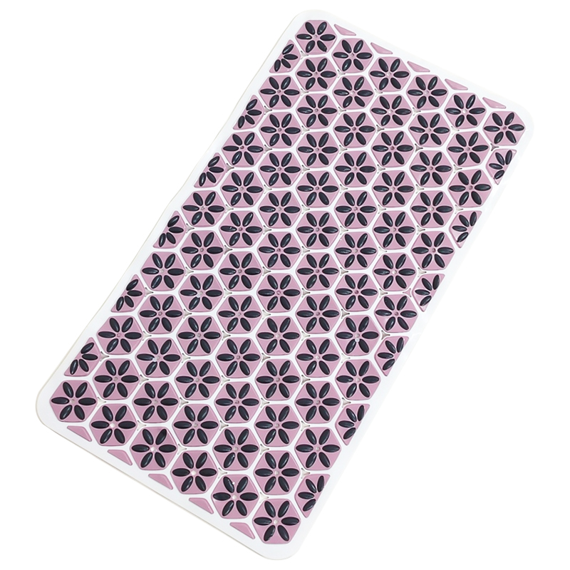 Tapis de bain 68x37 cm Mix couleur vert / gris / rose  / marron