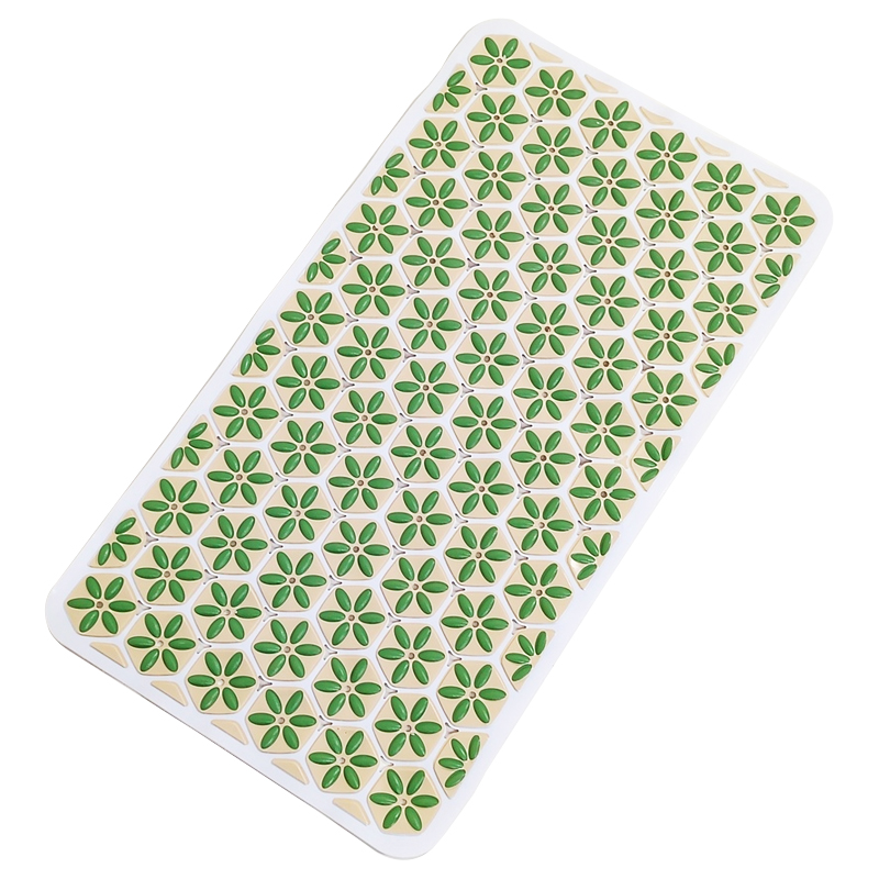 Tapis de bain 68x37 cm Mix couleur vert / gris / rose  / marron