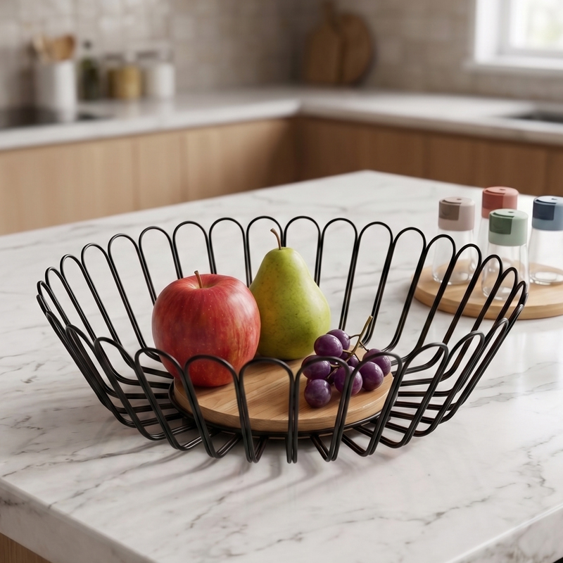 Panier à fruit métal 28*7 cm couleur noir