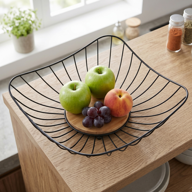 Panier à fruit métal 28*6 cm couleur noir