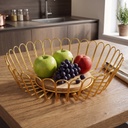 Panier à fruit métal 28*8 cm couleur or